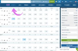 How To Place a Bet on 1xBet step 2