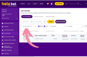 How to claim Helabet Registration Bonus step 3