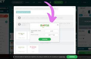 22bet Deposit Step 3